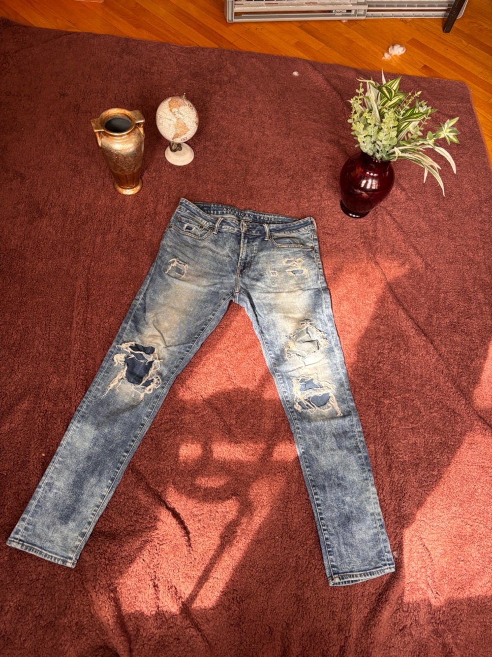 American Eagle Outfitters Distressed Blue Denim Jeans